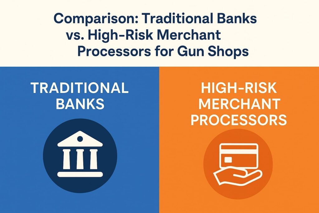 Comparison: Traditional Banks vs. High-Risk Merchant Processors for Gun Shops