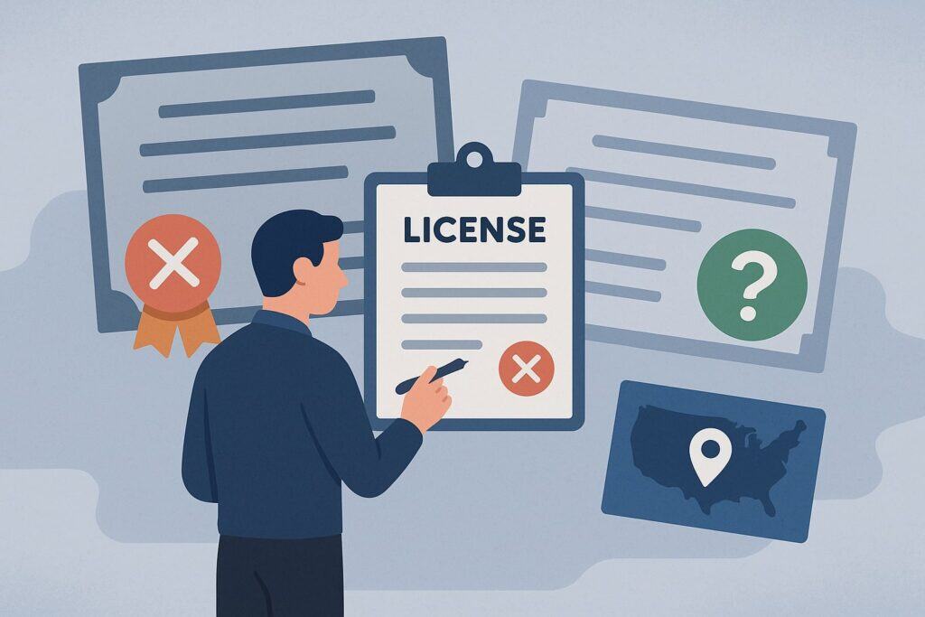Missing or Mismatched Licenses (FFL, state/local)
