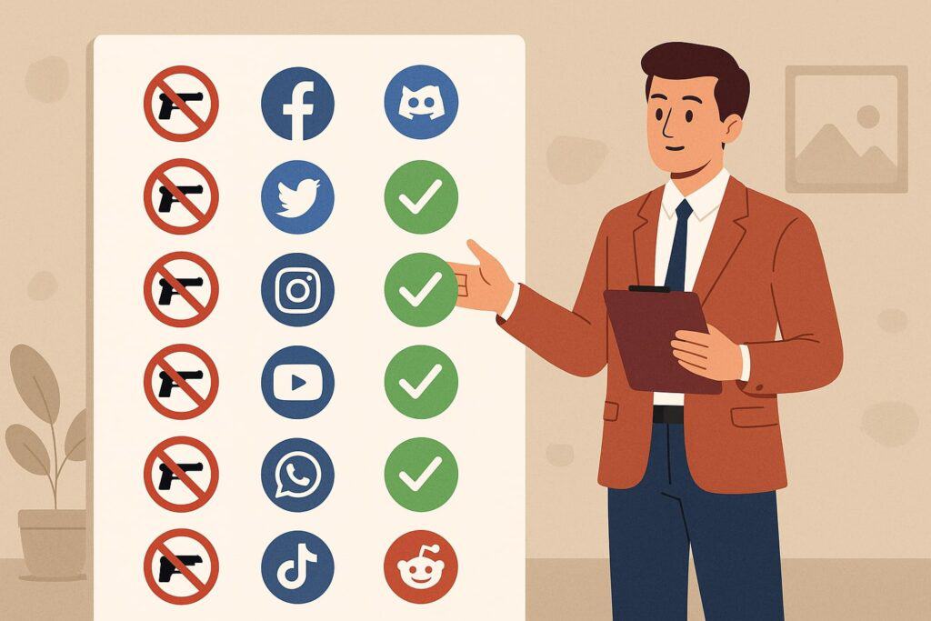 Platforms and Policies: Who Prohibits Firearms and Who Can Actually Support You