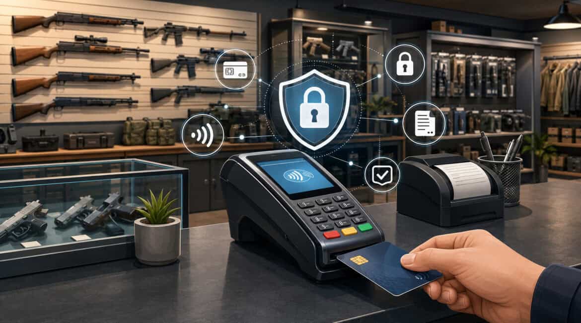 EMV-compliant POS system in a gun shop