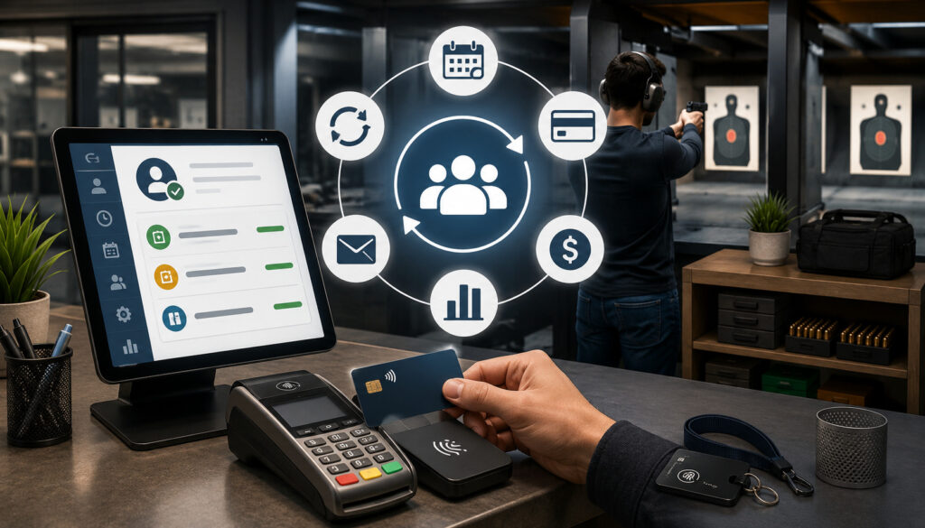 Shooting range membership subscription payment system