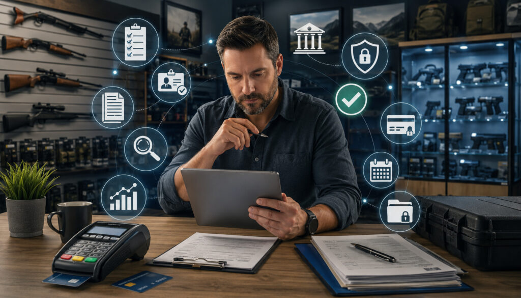 Firearms merchant account underwriting review