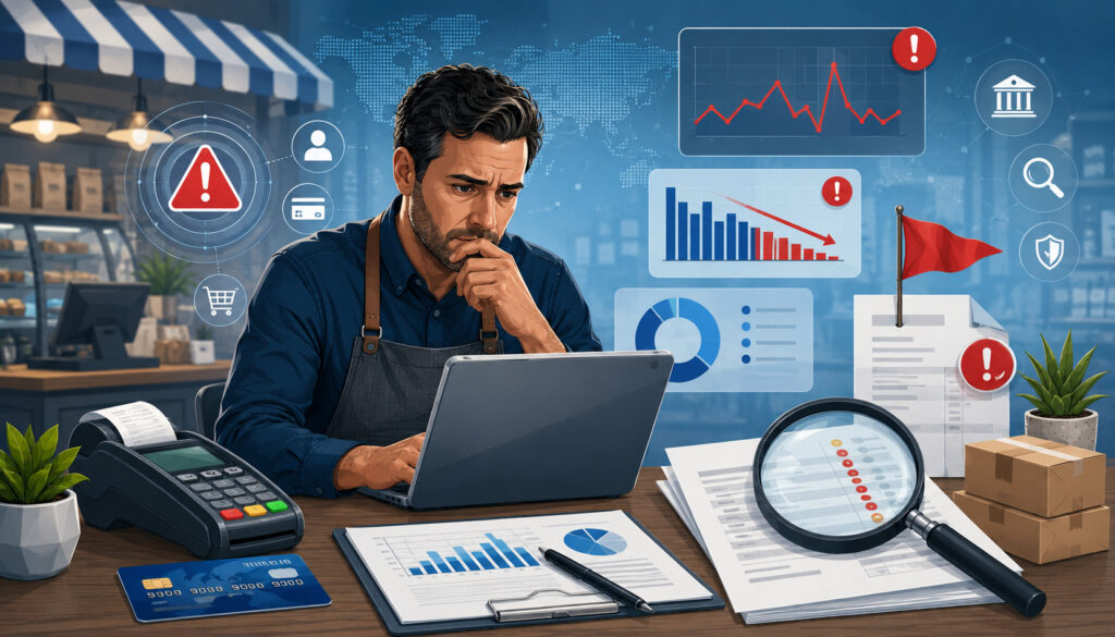 Merchant account risk review warning signs